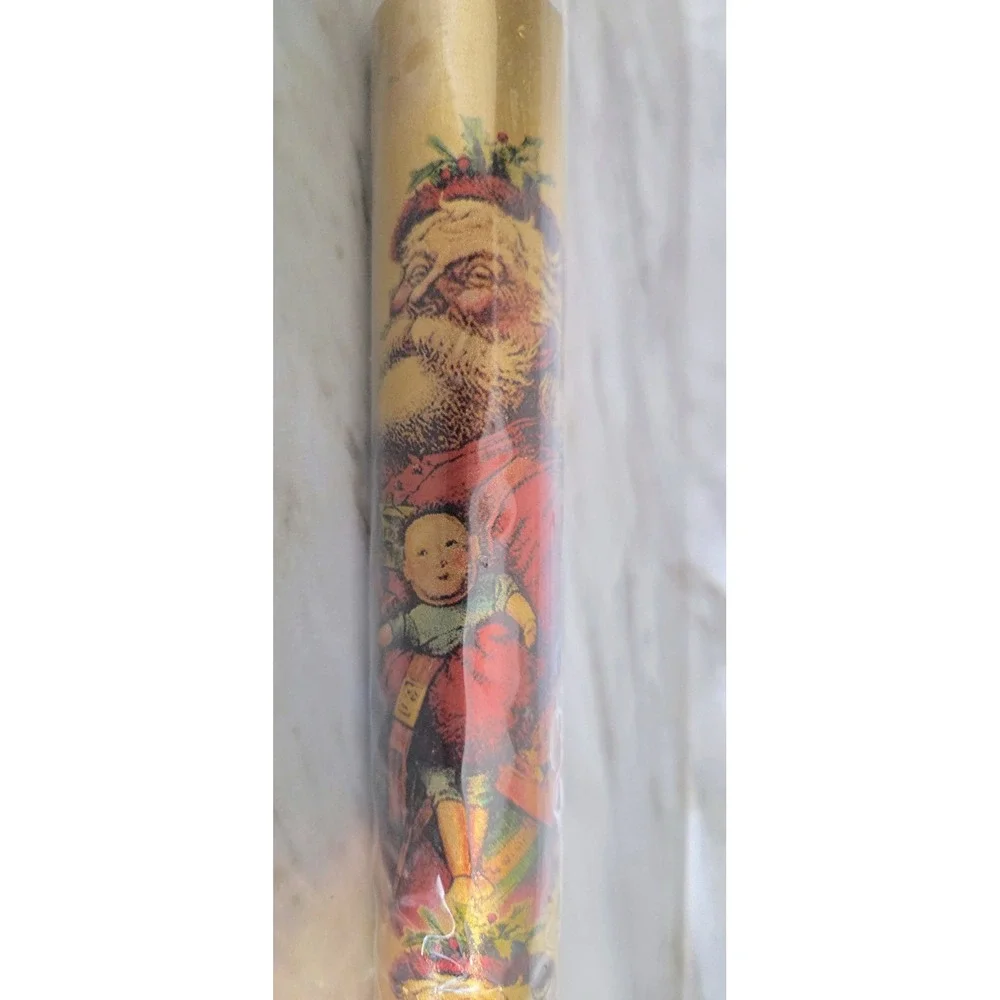Vintage Rosalind Walshe Victorian‎ Style Christmas Candle Santa Toys Gold 16